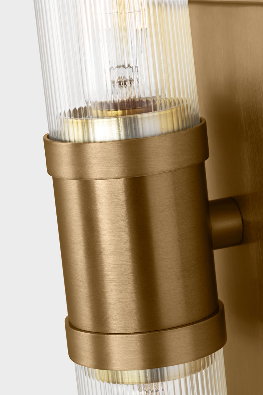 Keaton Two Light Vanity in Satin Brass | Satin Brass