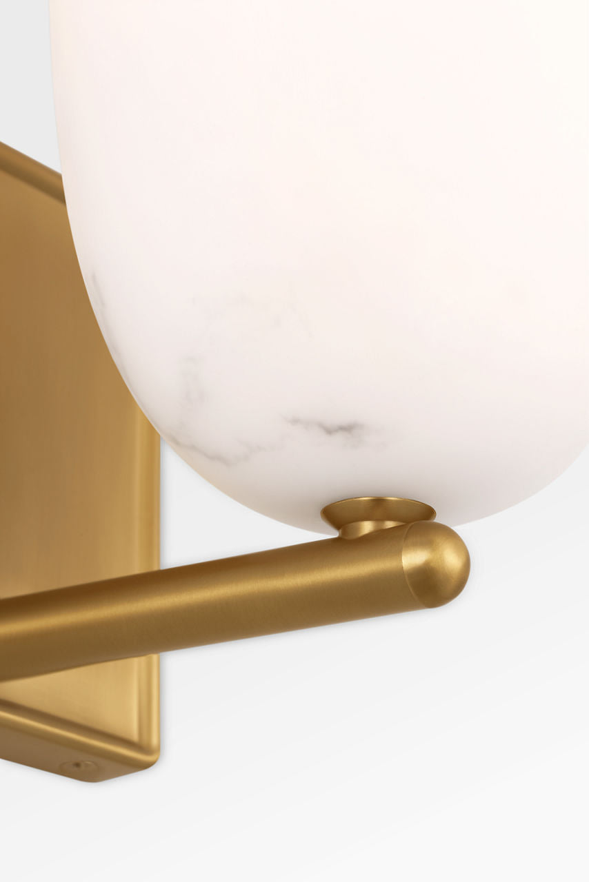 Savina One Light Wall Sconce in Burnished Brass | Burnished Brass
