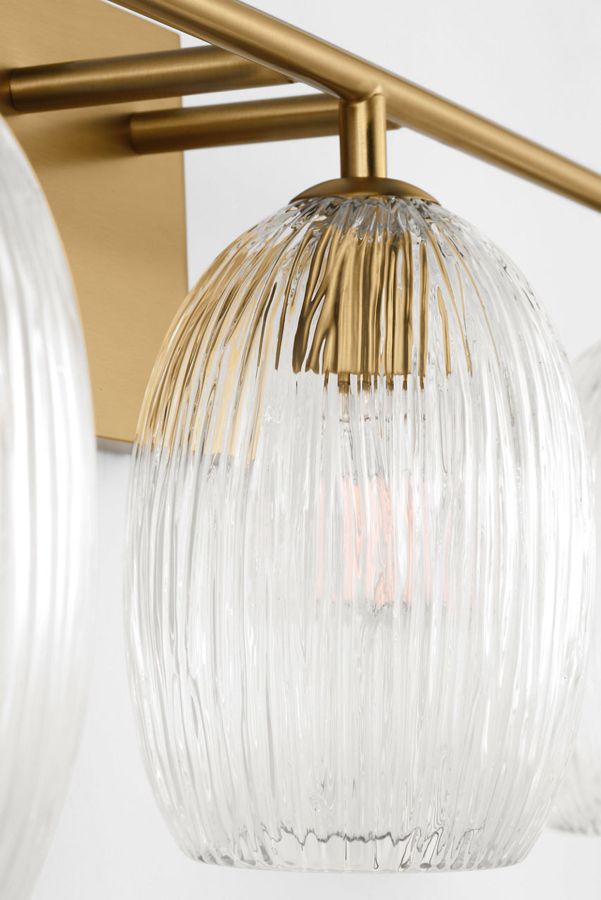 Serafina Three Light Bath in Burnished Brass | Burnished Brass