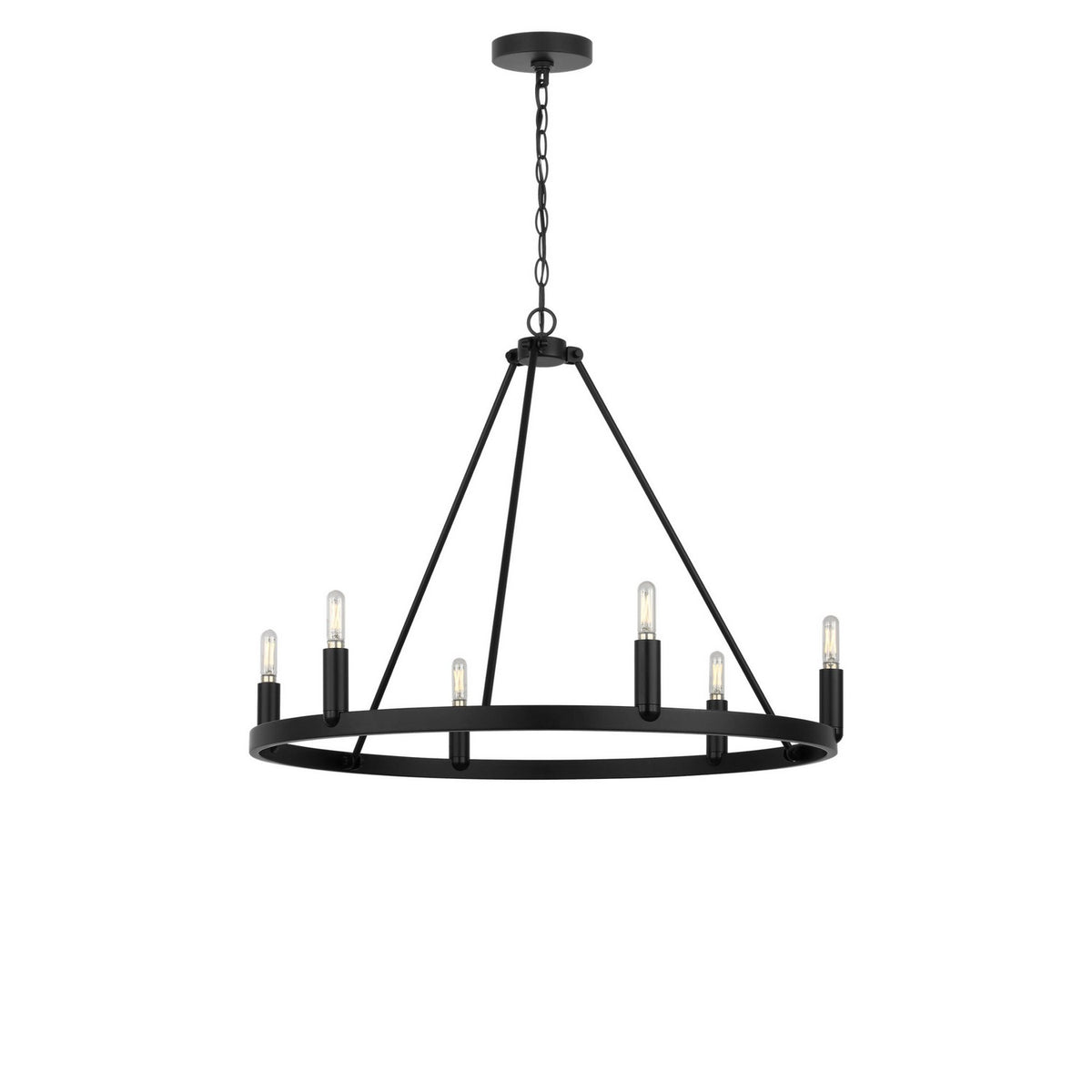 Mirla Six Light Chandelier in Midnight Black