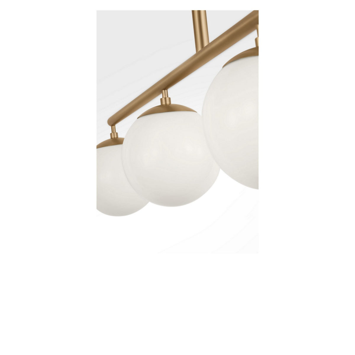 Nube Four Light Linear Chandelier in Satin Brass