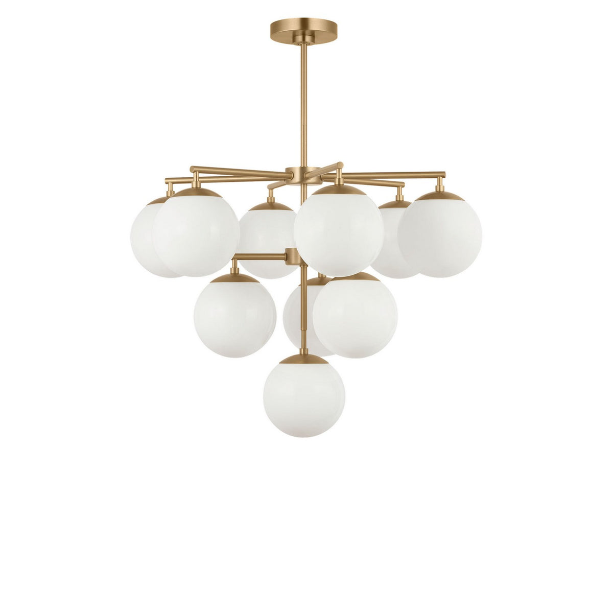 Nube Ten Light Chandelier in Satin Brass