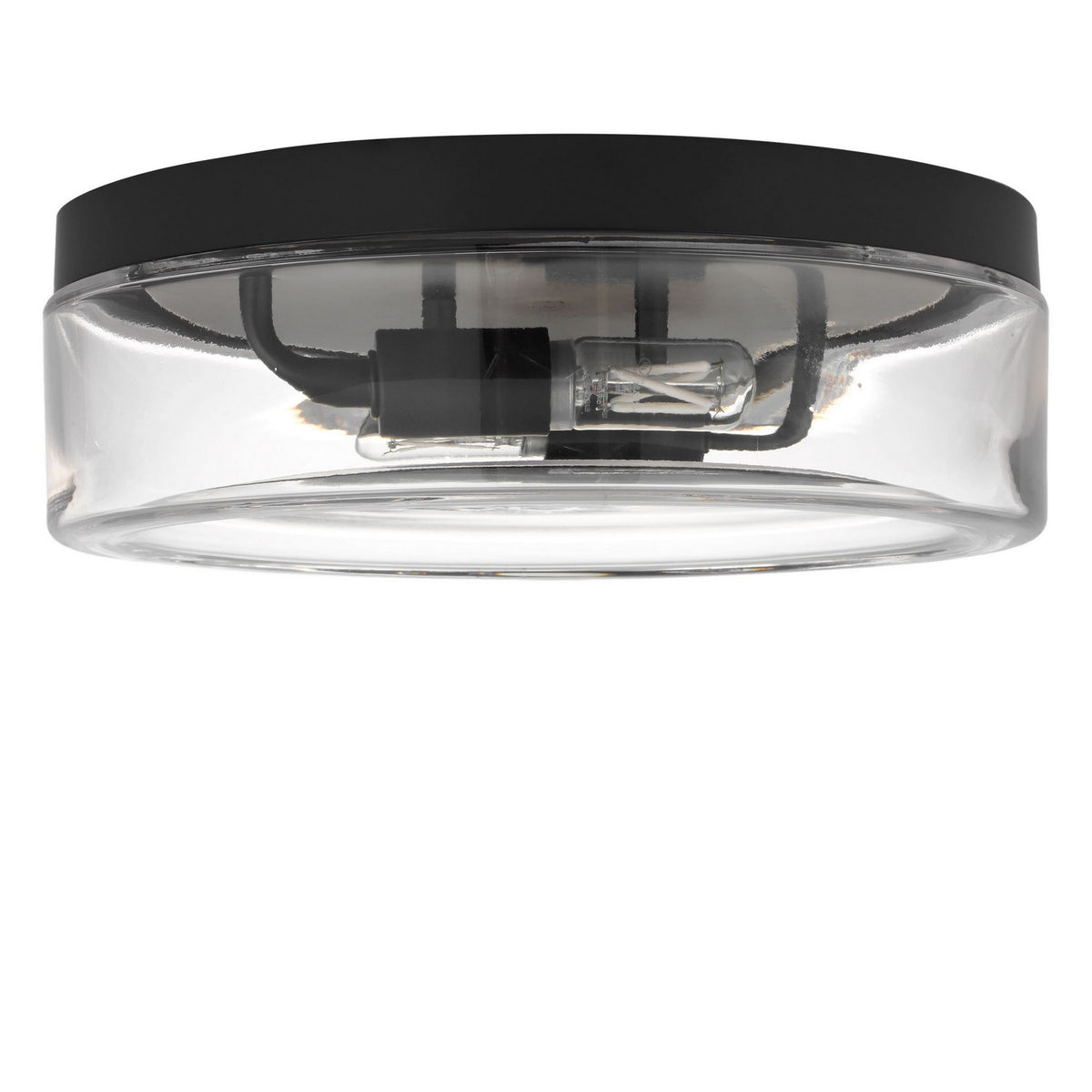 Rhett Two Light Flush Mount in Midnight Black