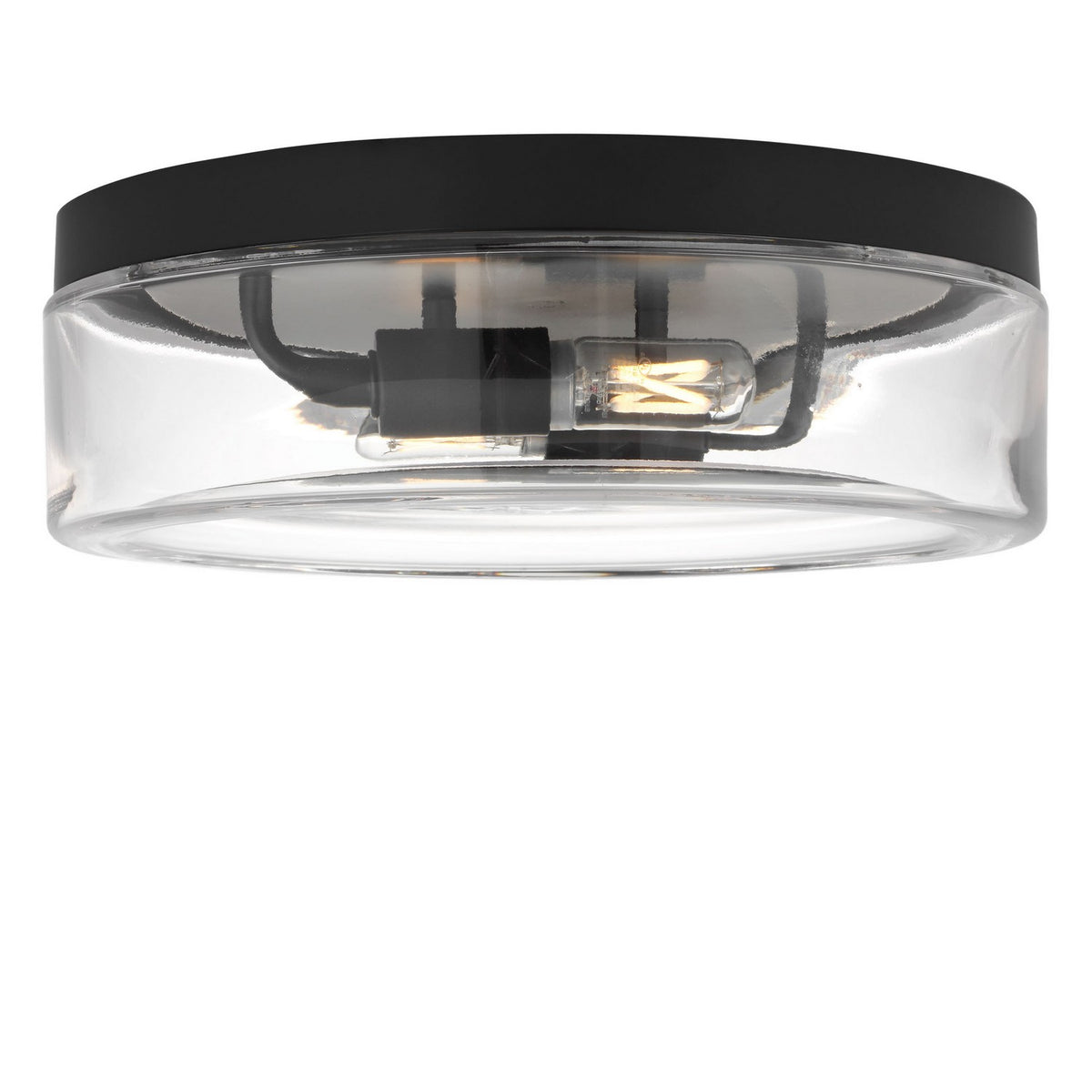 Rhett Two Light Flush Mount in Midnight Black