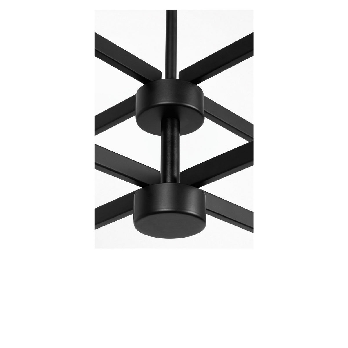Zentro Eight Light Chandelier in Midnight Black