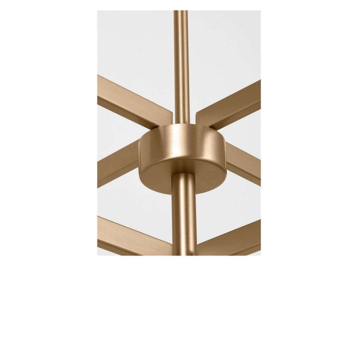 Zentro Eight Light Chandelier in Satin Brass