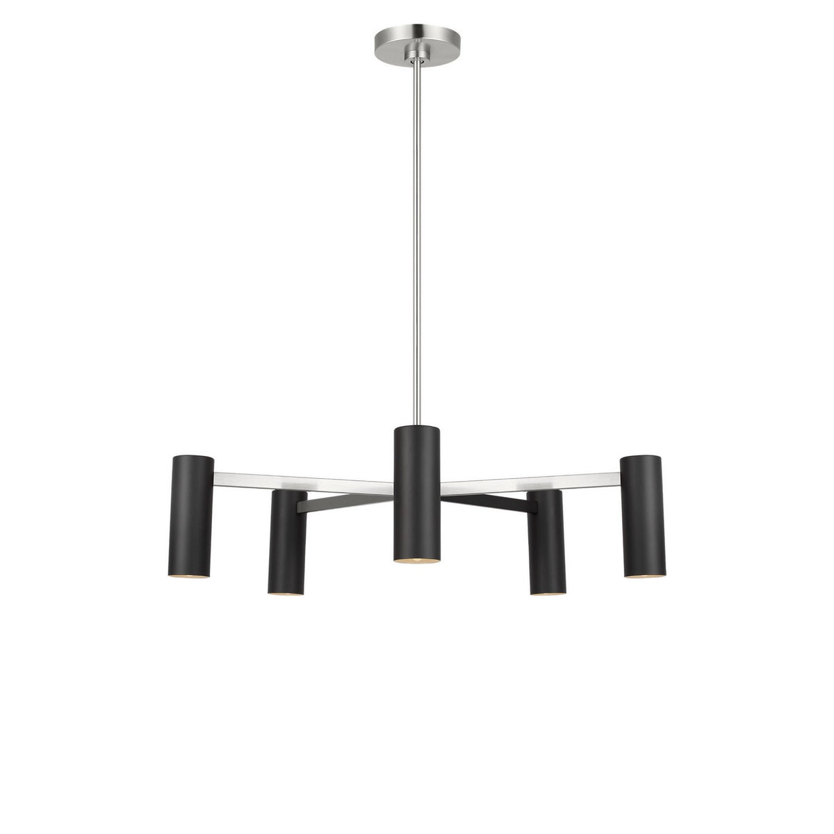 Zentro Five Light Chandelier in Brushed Nickel