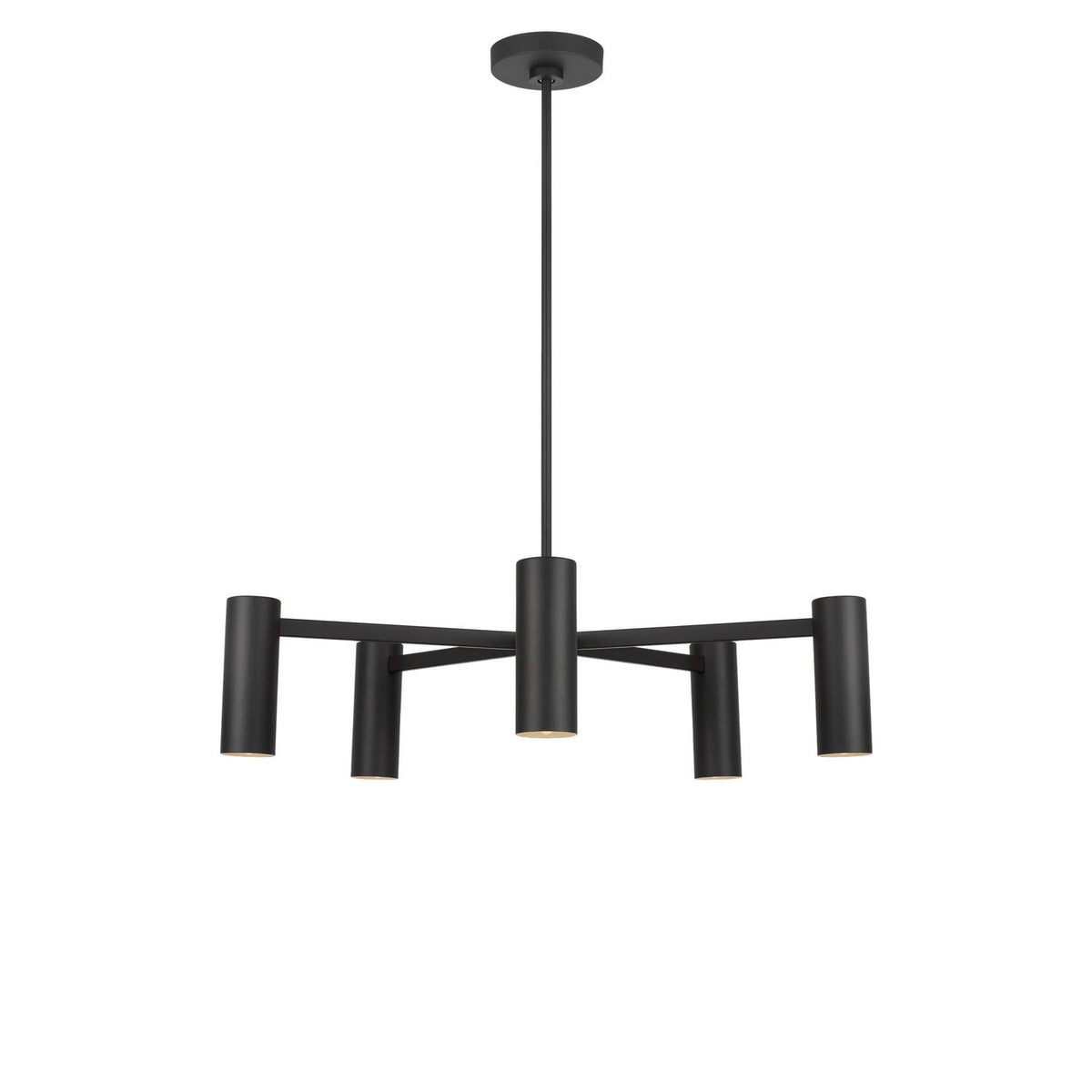 Zentro Five Light Chandelier in Midnight Black