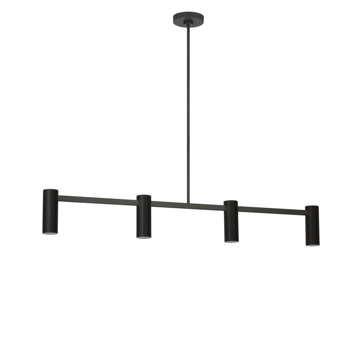 Zentro Four Light Linear Chandelier in Midnight Black