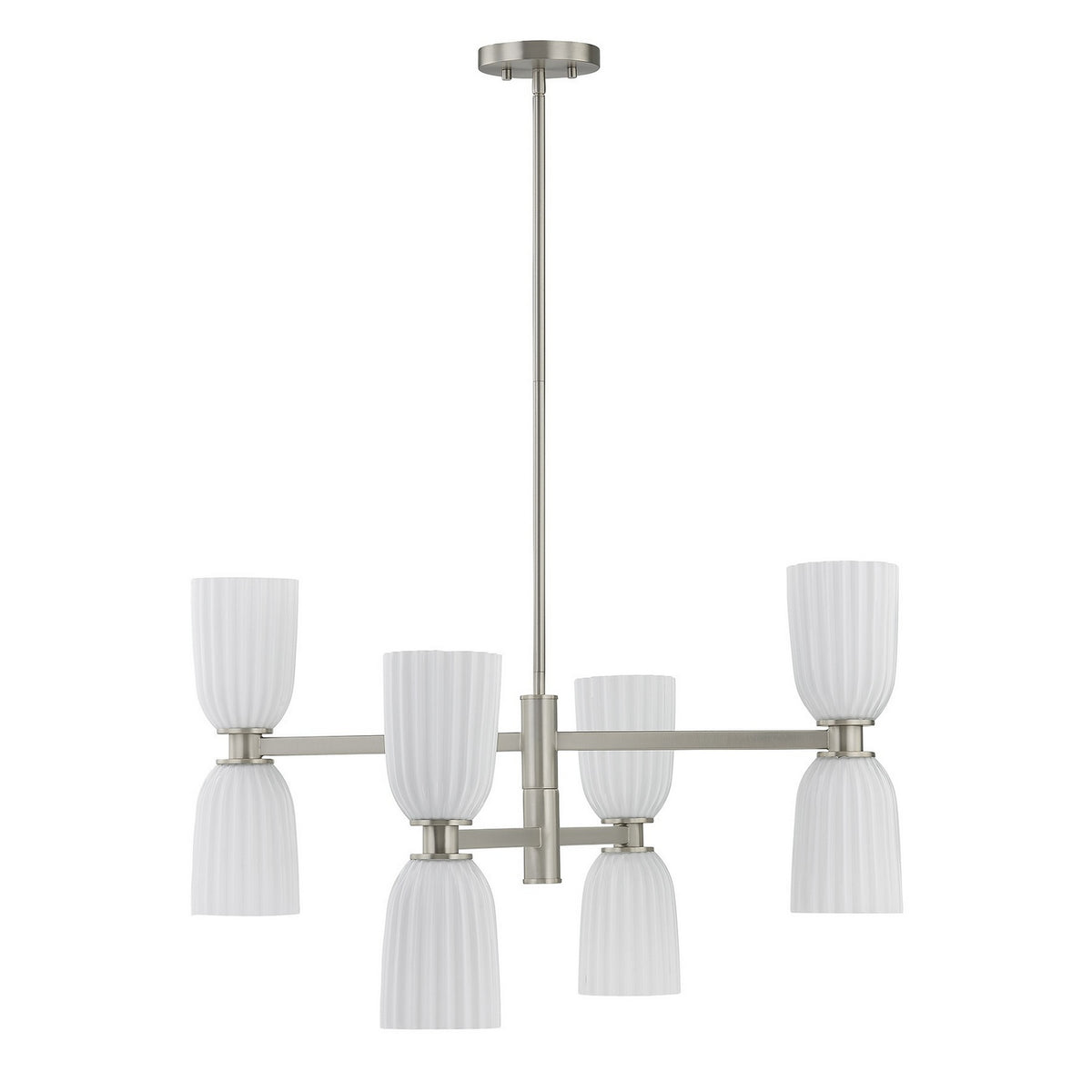 Baldwin Eight Light Chandelier in Satin Nickel