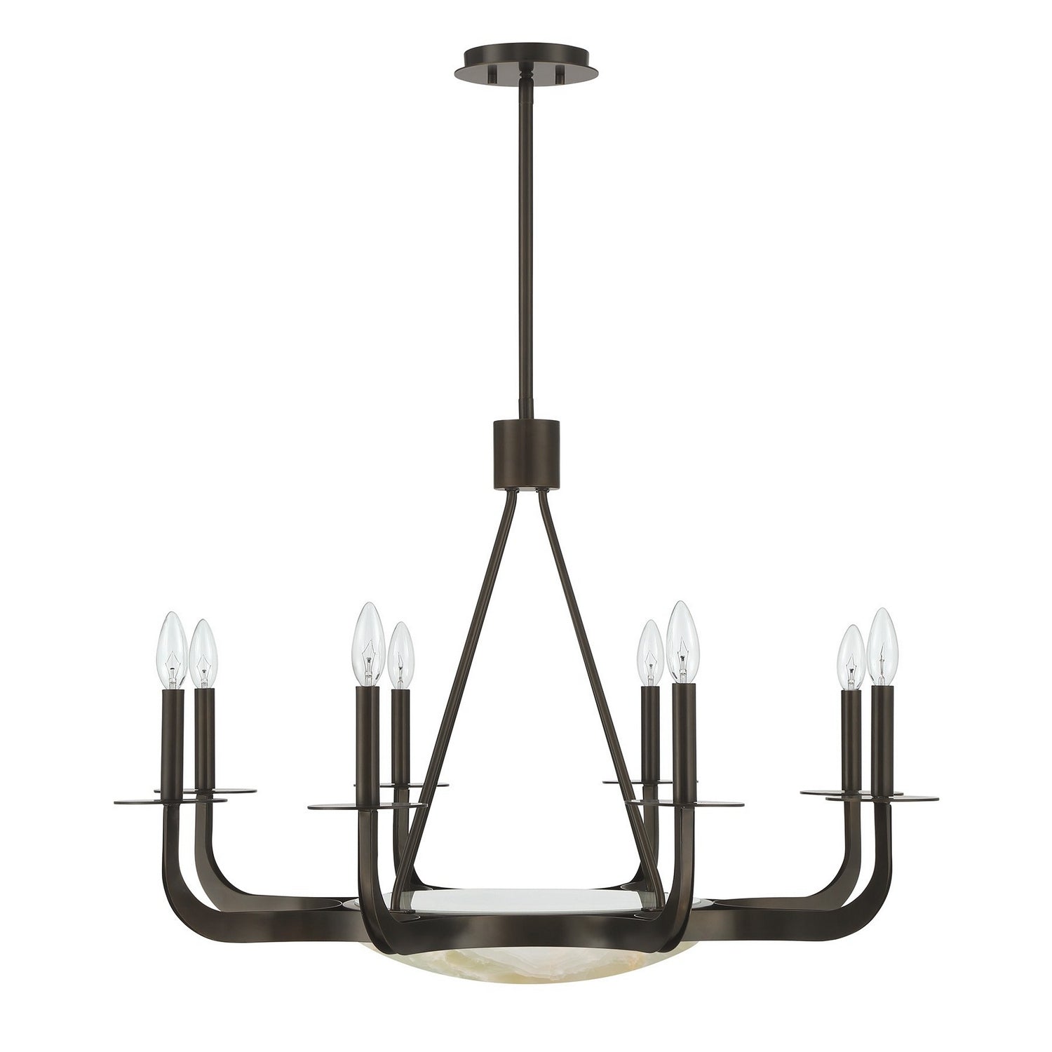 Lustre Salford à neuf lumières en bronze méditerranéen