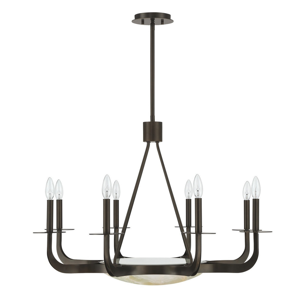Lustre Salford à neuf lumières en bronze méditerranéen