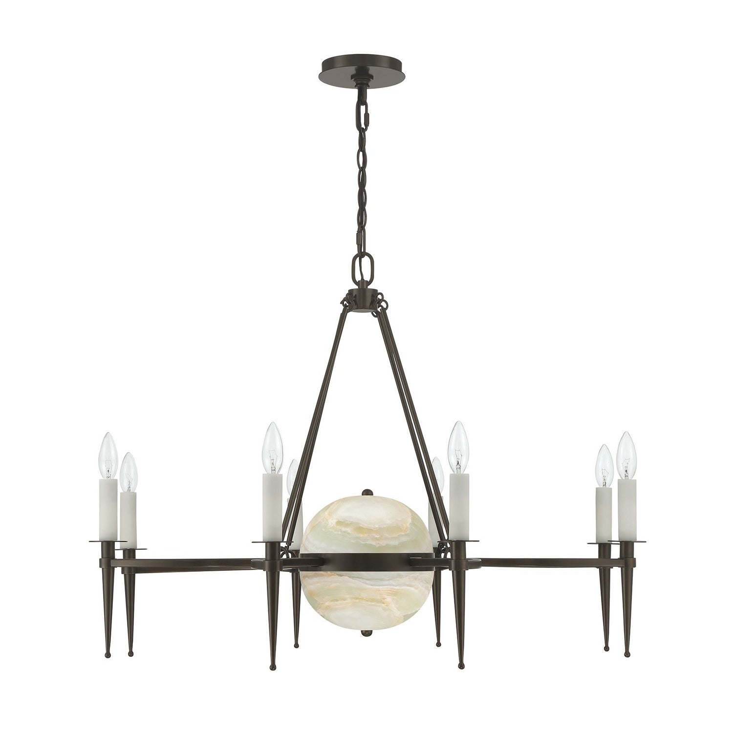 Sanger Ten Light Chandelier in Mediterranean Bronze