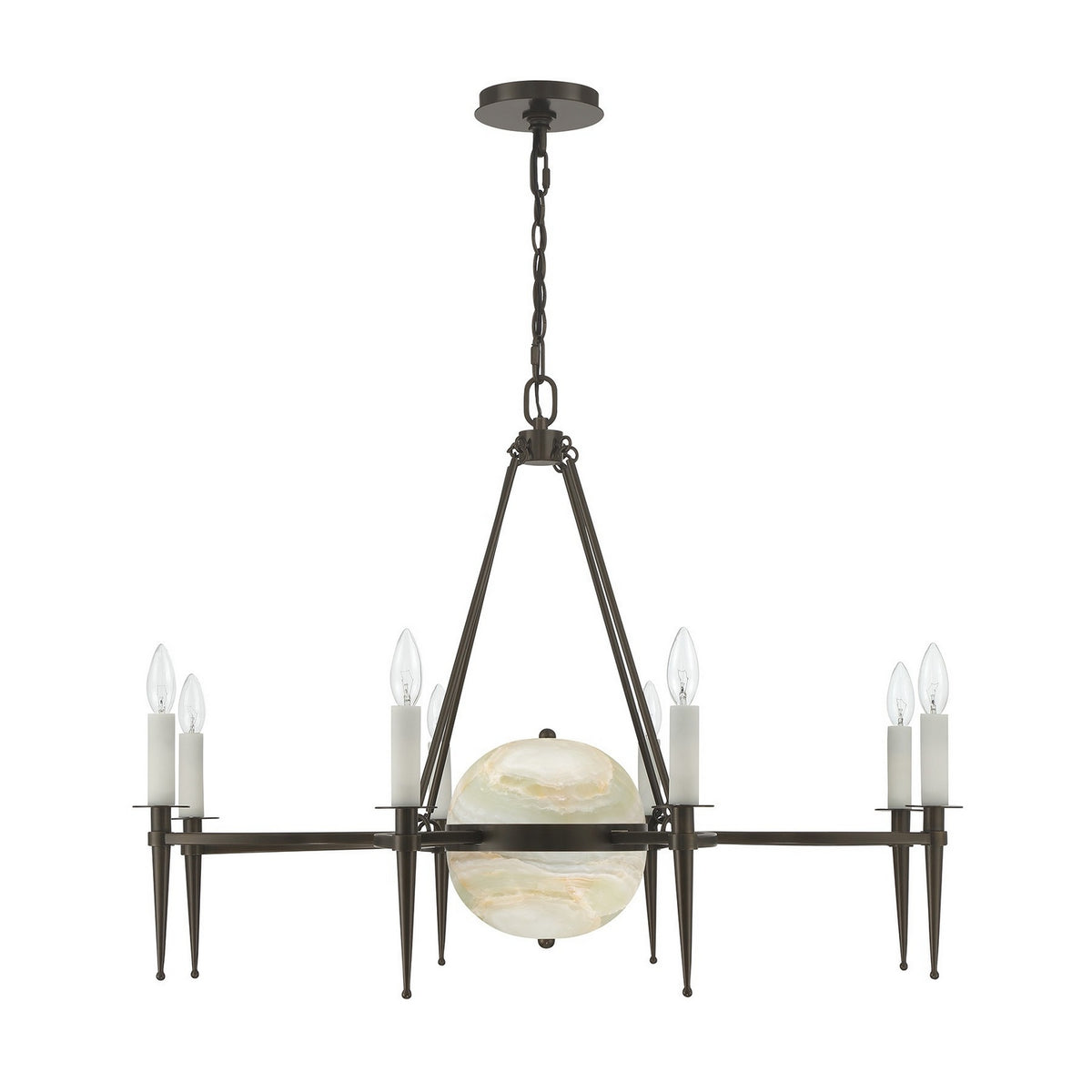 Lustre Sanger à dix lumières en bronze méditerranéen