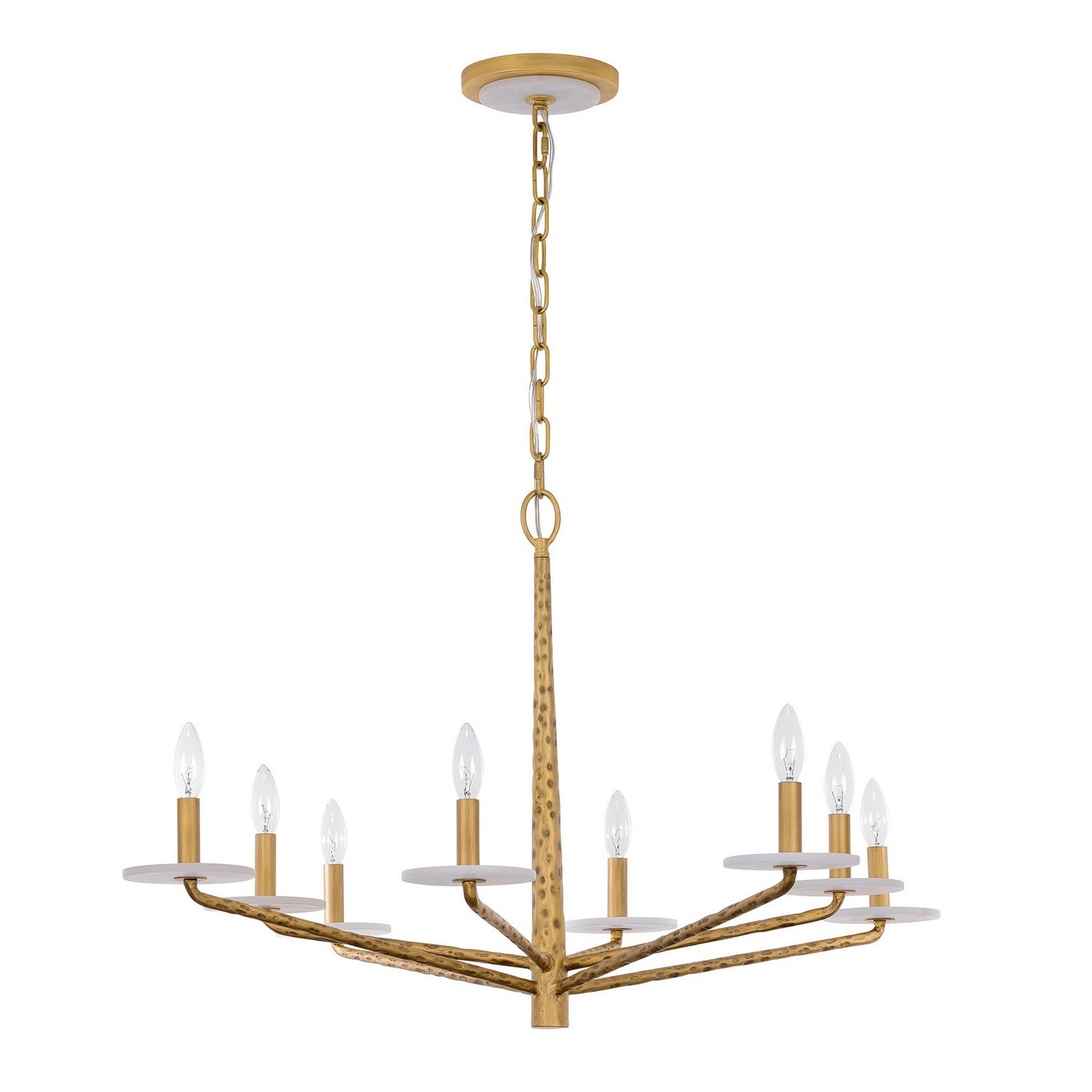 Lustre Judi à huit lumières en or vieilli