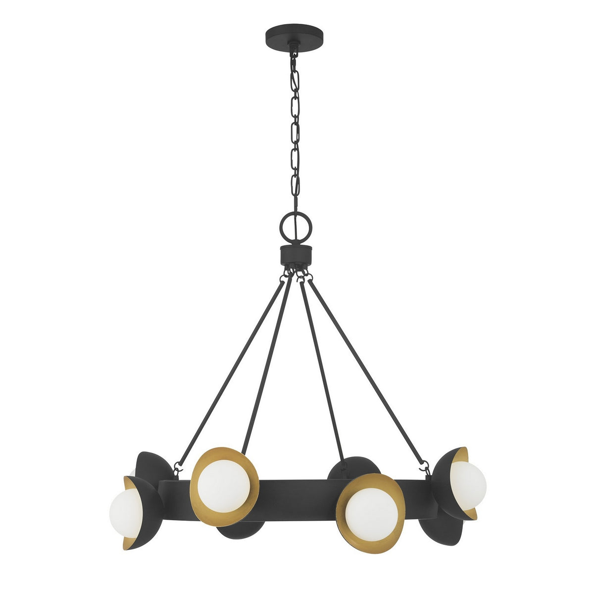 Pierson LED Chandelier in Black Cashmere/True Gold