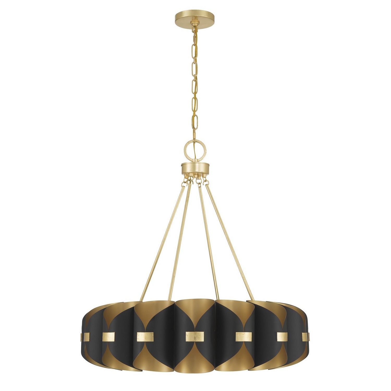 Lustre LED Pelham en cachemire noir et or véritable