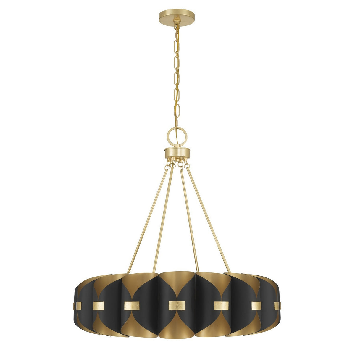 Pelham LED Chandelier in Black Cashmere/True Gold