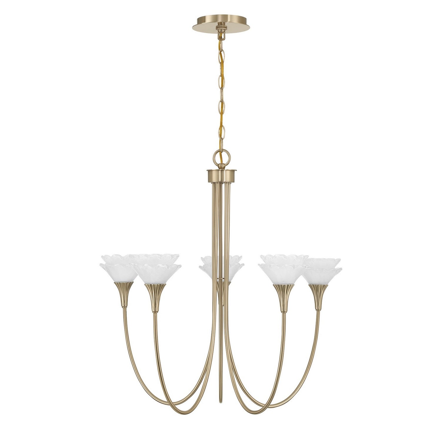 Lustre Florena à cinq lumières en laiton noble