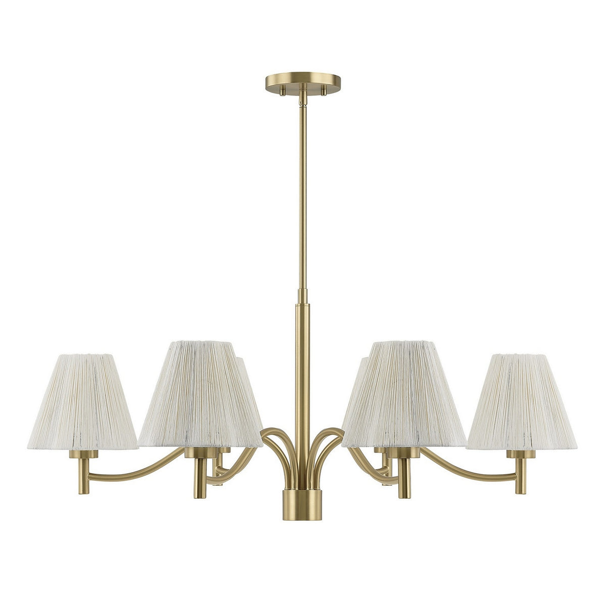 Rosa Six Light Chandelier in Noble Brass