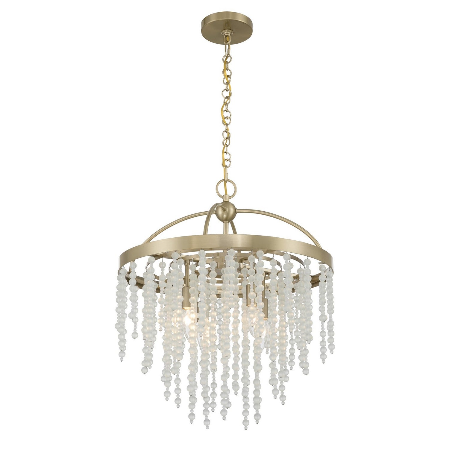 Lustre Jeanette à quatre lumières en laiton noble