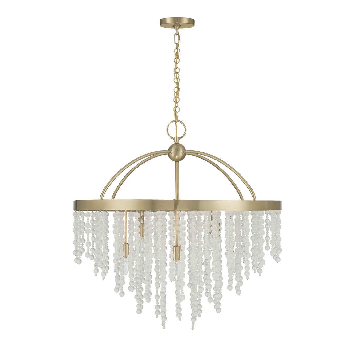 Lustre huit lumières Jeanette en laiton noble
