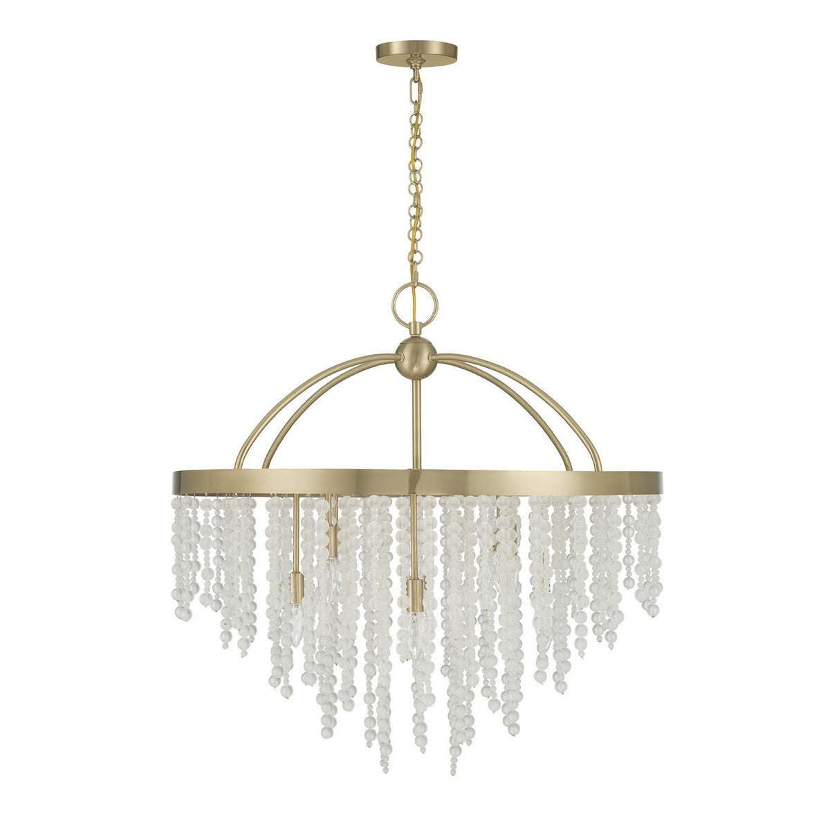 Jeanette Eight Light Chandelier in Noble Brass