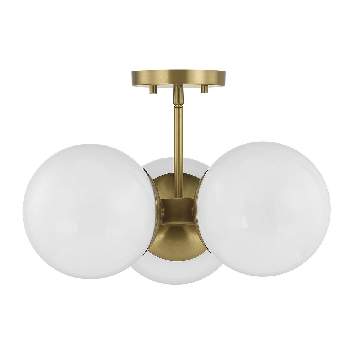 Turin Three Light Chandelier in Warm Brass
