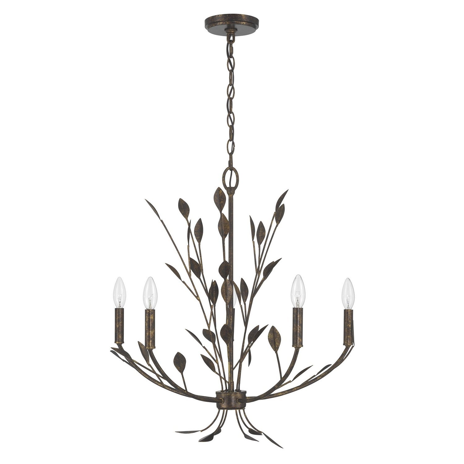 Lustre Laska à cinq lumières en bronze enchanté
