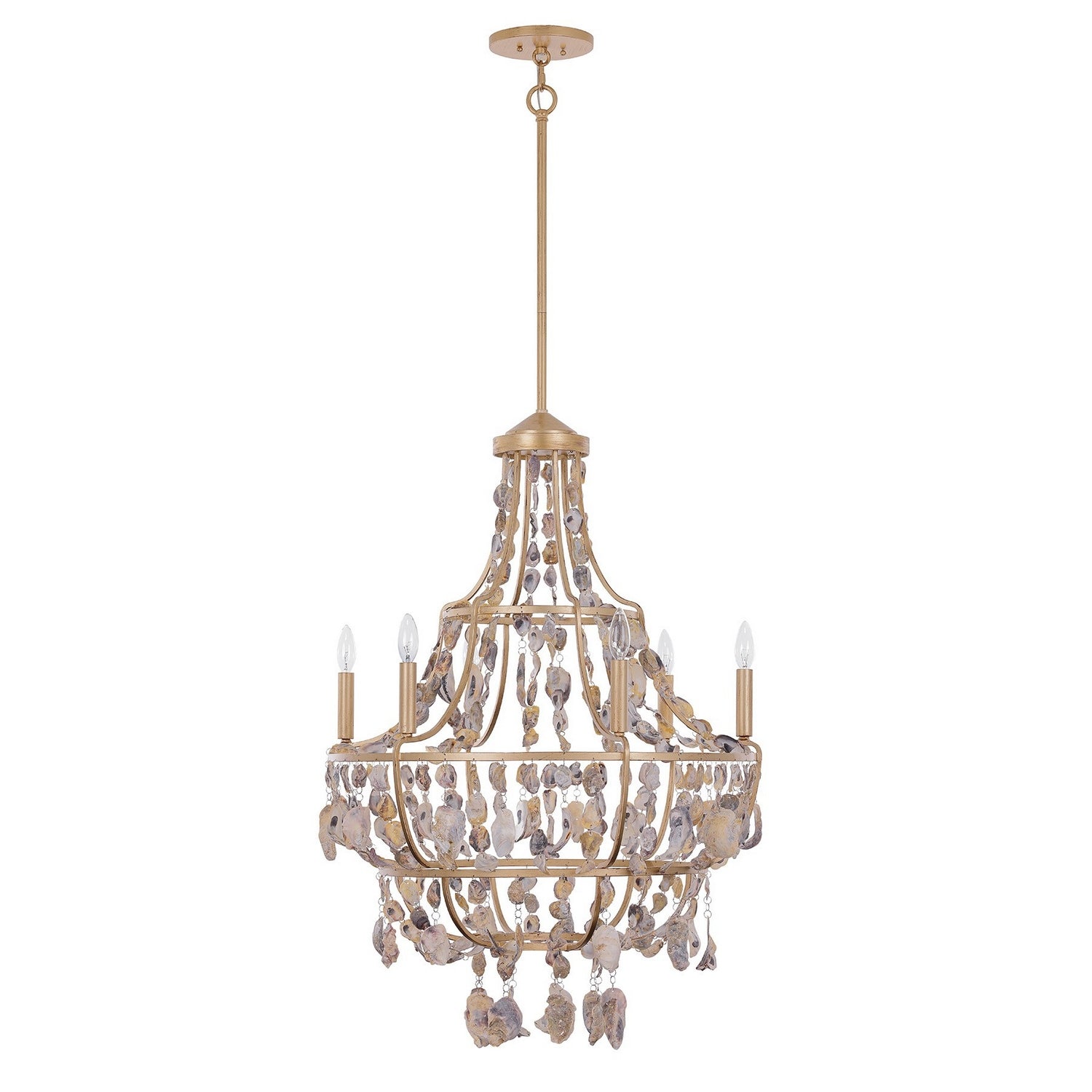 Lustre Leanne à six lumières, finition Chandon