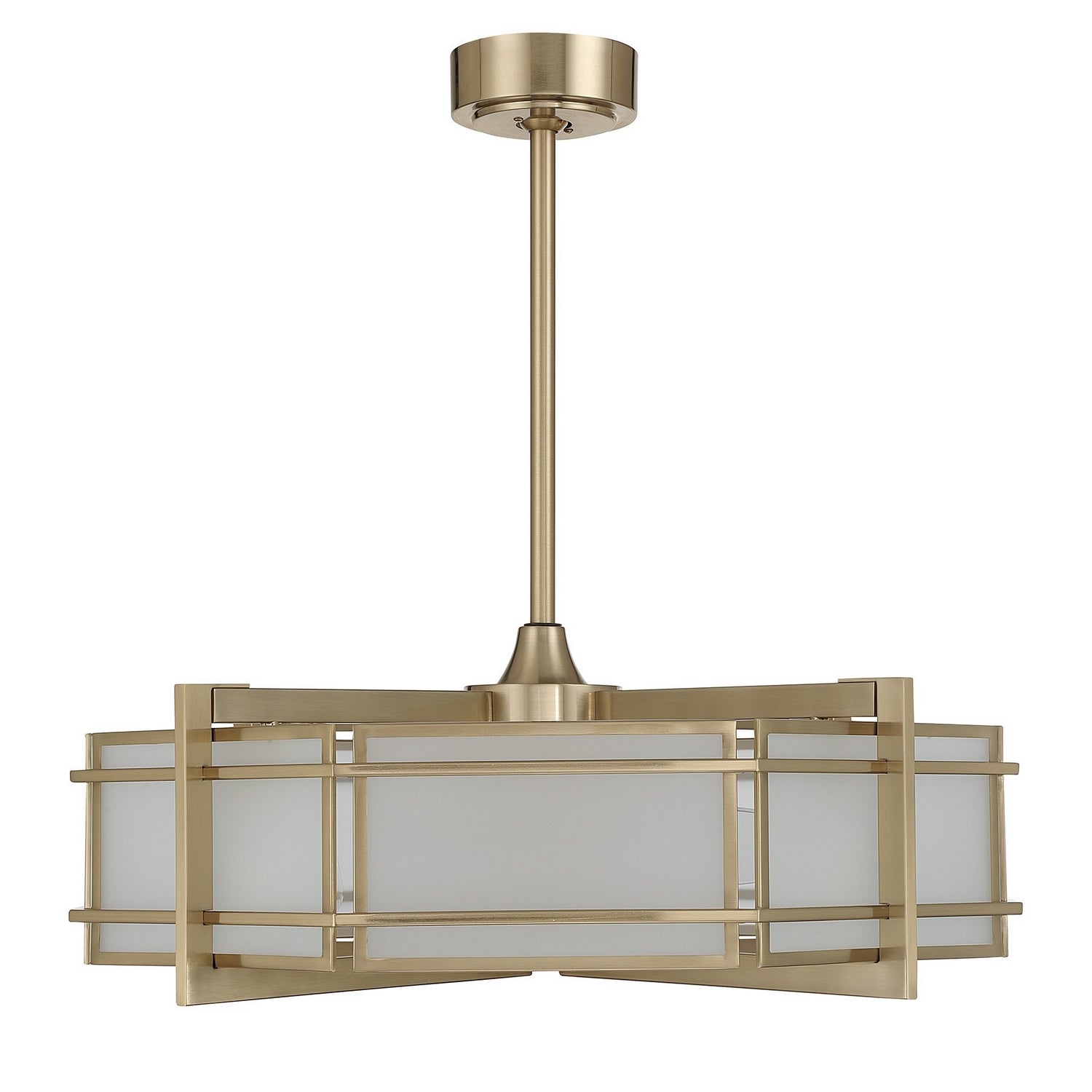 Canterbury Suspension ventilateur à quatre lumières en laiton noble