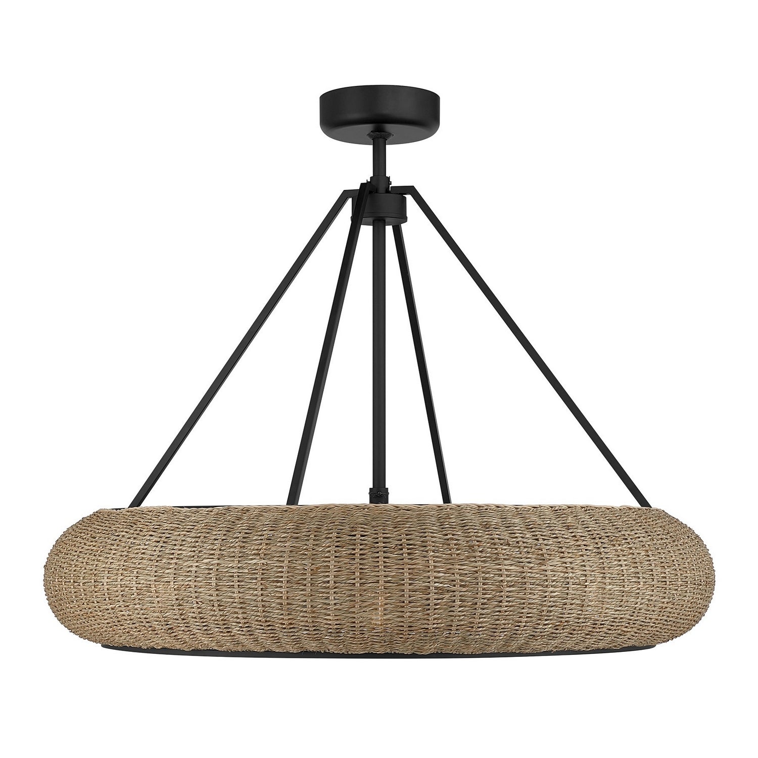 Lustre Ventilateur Gaia Six Lumières Noir Mat