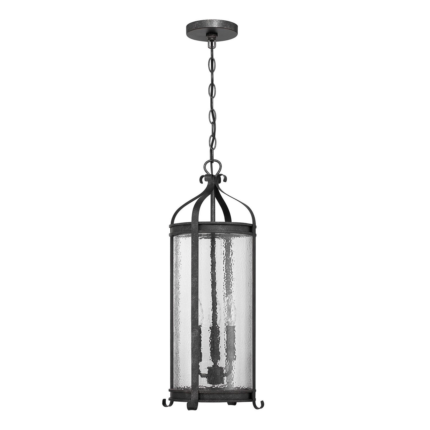 Preston Three Light Outdoor Hanging Lantern in Iron Oxide