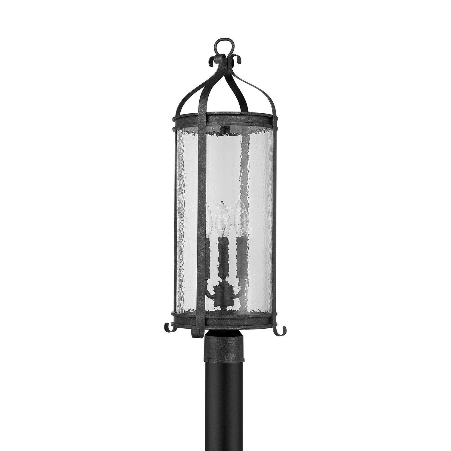 Preston Three Light Outdoor Post Lantern in Iron Oxide