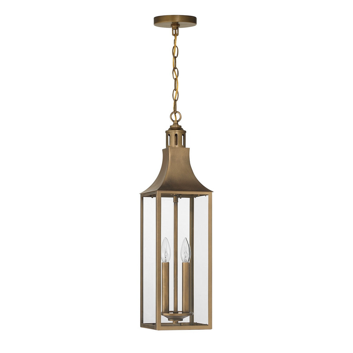 Lancaster Two Light Outdoor Hanging Lantern in Atlas Bronze