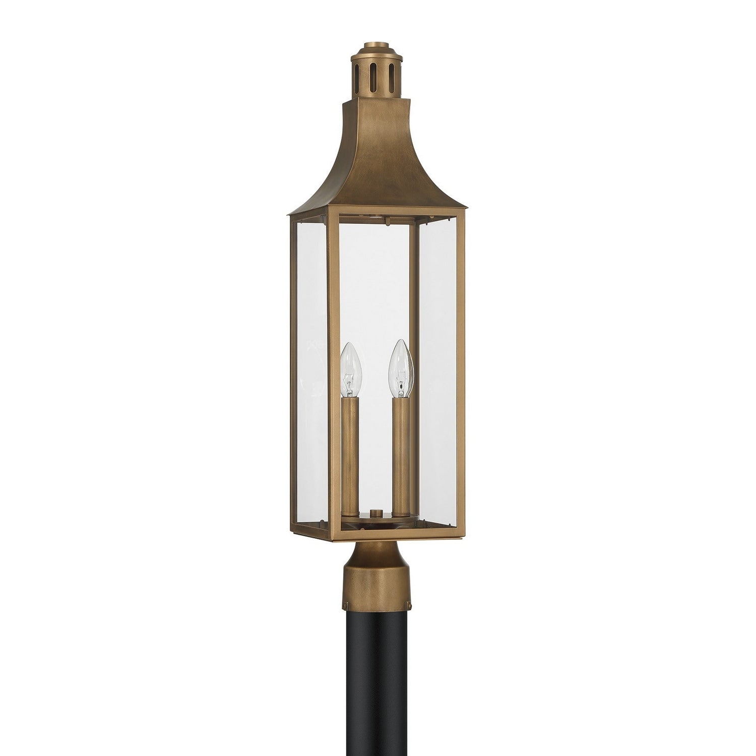 Lampadaire d'extérieur Lancaster à deux lumières en bronze Atlas