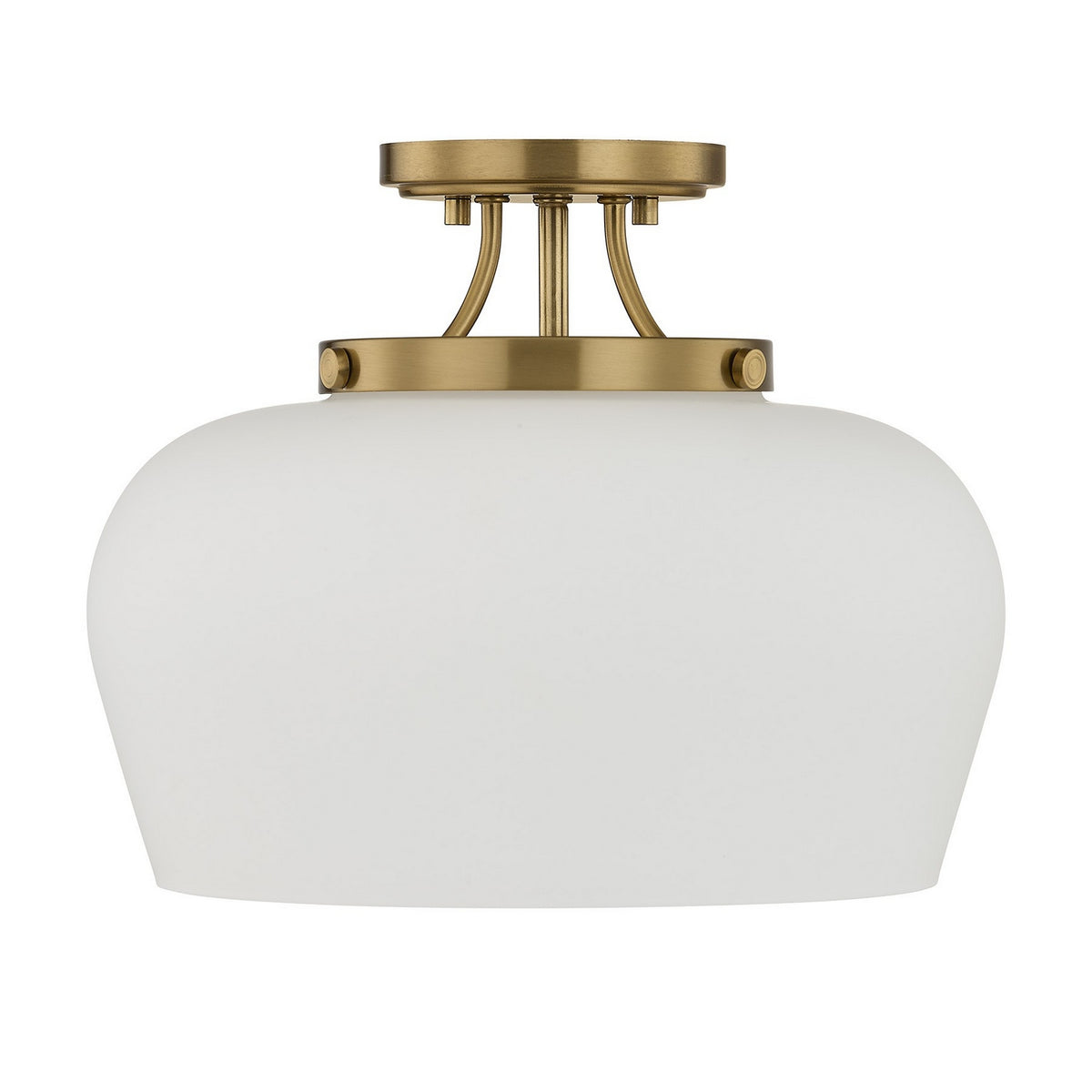 Octave Three Light Semi-Flush Mount in Satin Nickel