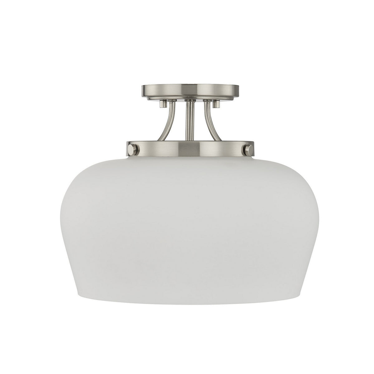 Octave Three Light Semi-Flush Mount in Satin Nickel