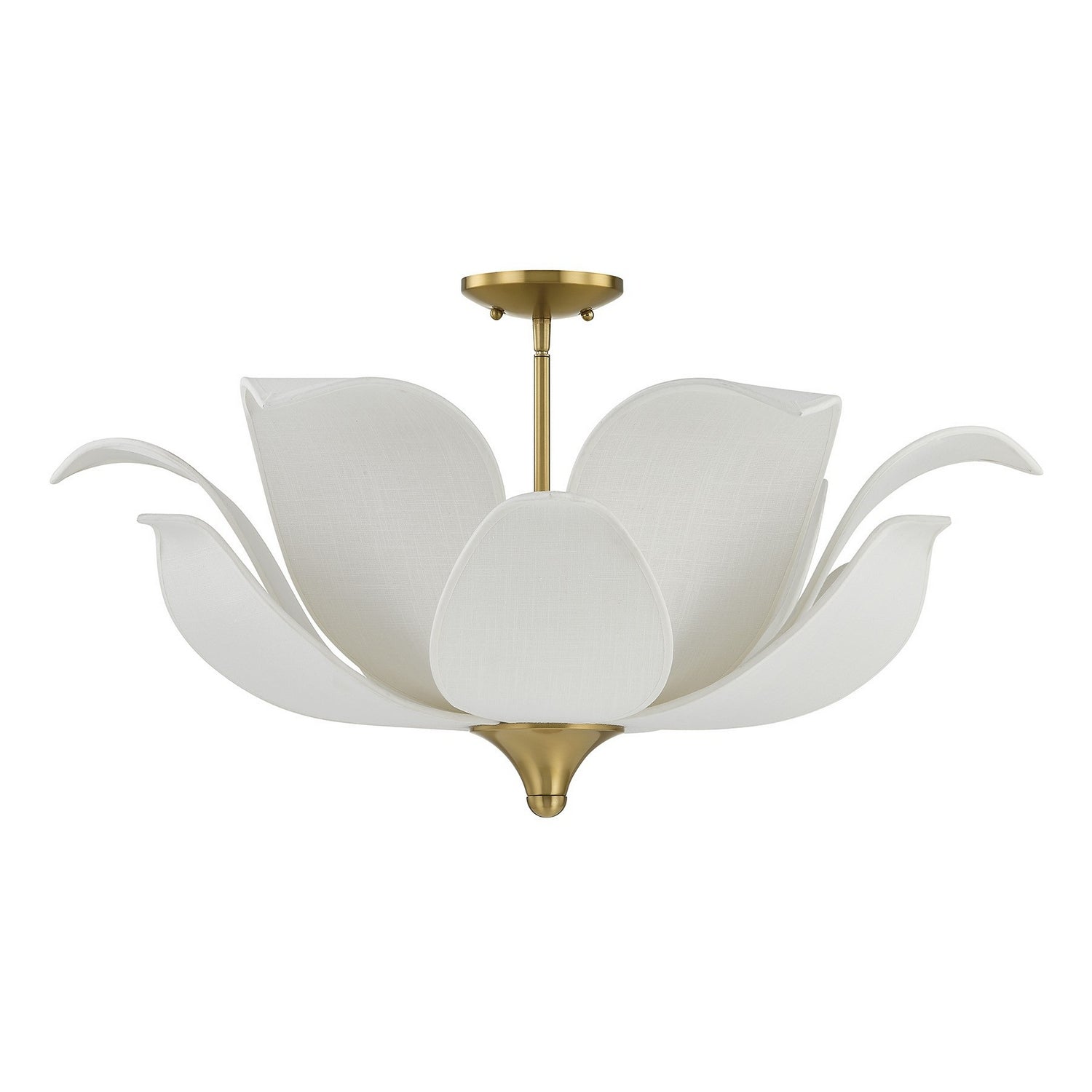 Plafonnier/Suspension Elsie six lumières convertible laiton chaud
