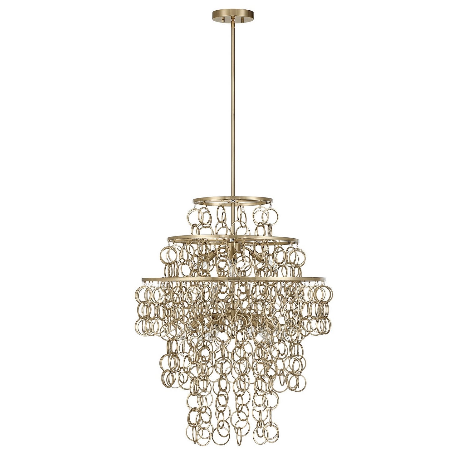 Setentas Nine Light Pendant in Noble Brass