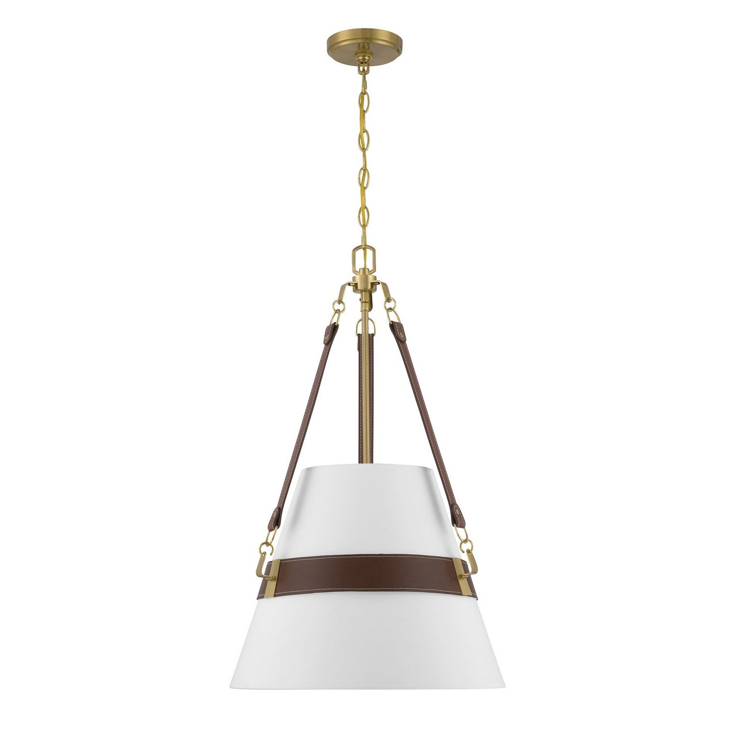 Corinth Three Light Pendant in Warm Brass