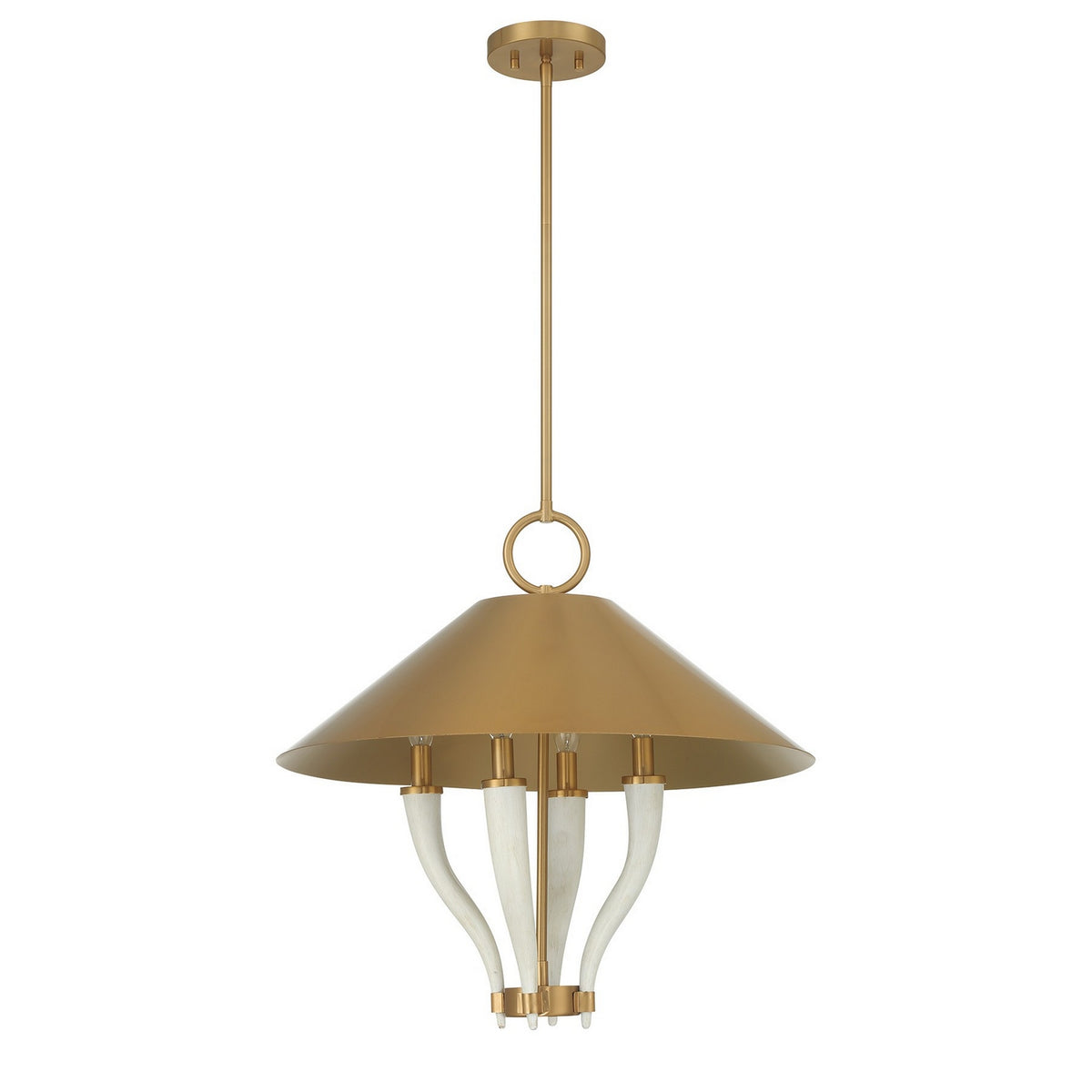 Hearne Four Light Pendant in Warm Brass
