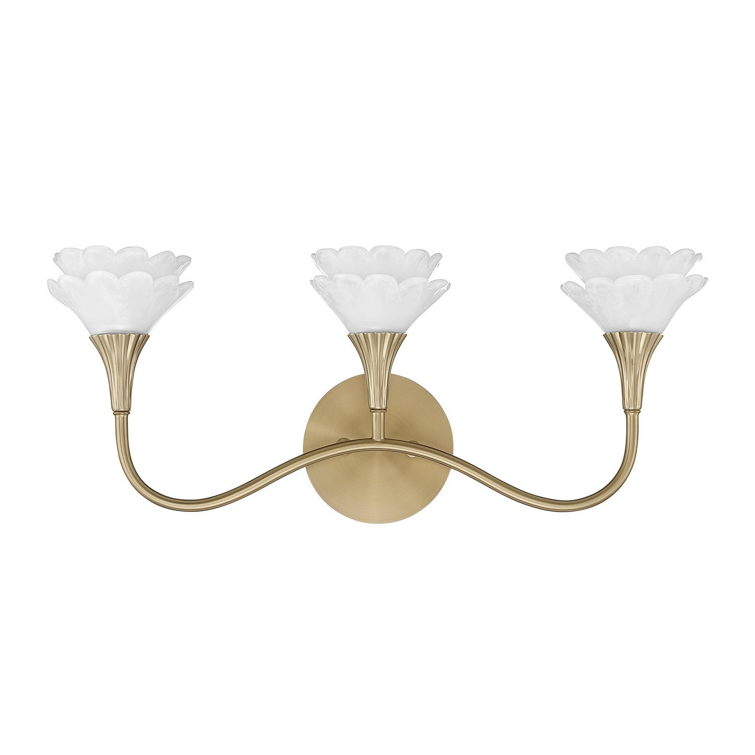 Florena Three Light Bathroom Vanity in Noble Brass