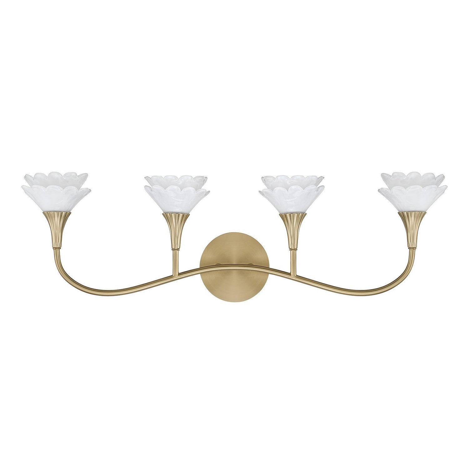 Applique murale Florena à quatre lumières en laiton noble pour salle de bain