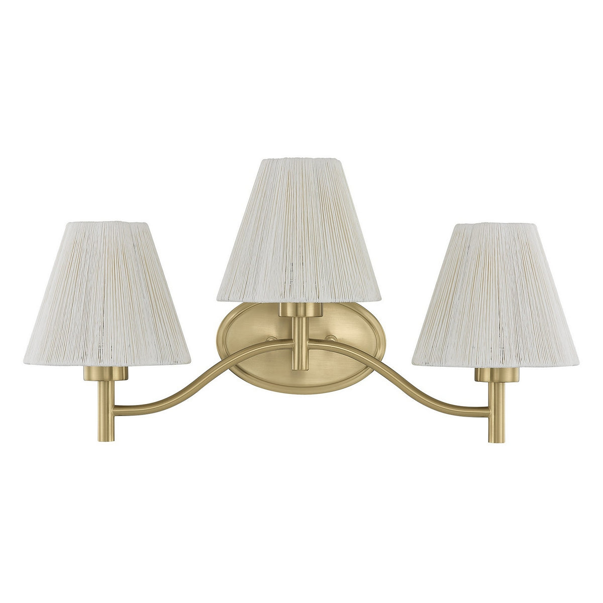 Rosa Three Light Bathroom Vanity in Noble Brass