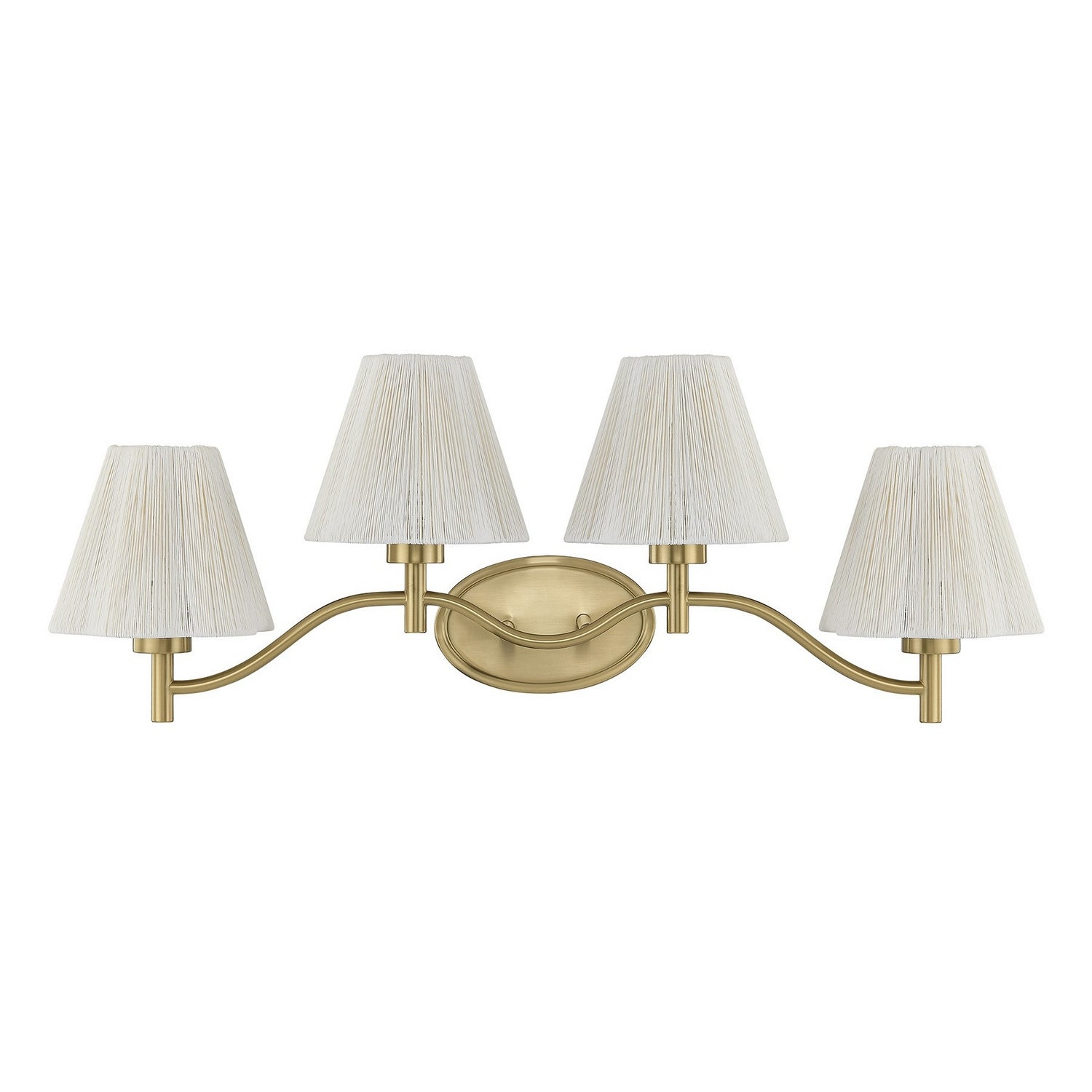 Applique de salle de bain Rosa à quatre lumières en laiton noble