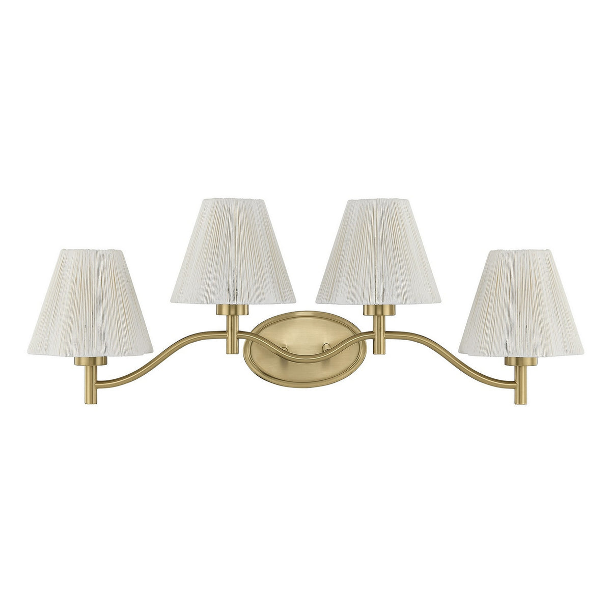 Rosa Four Light Bathroom Vanity in Noble Brass