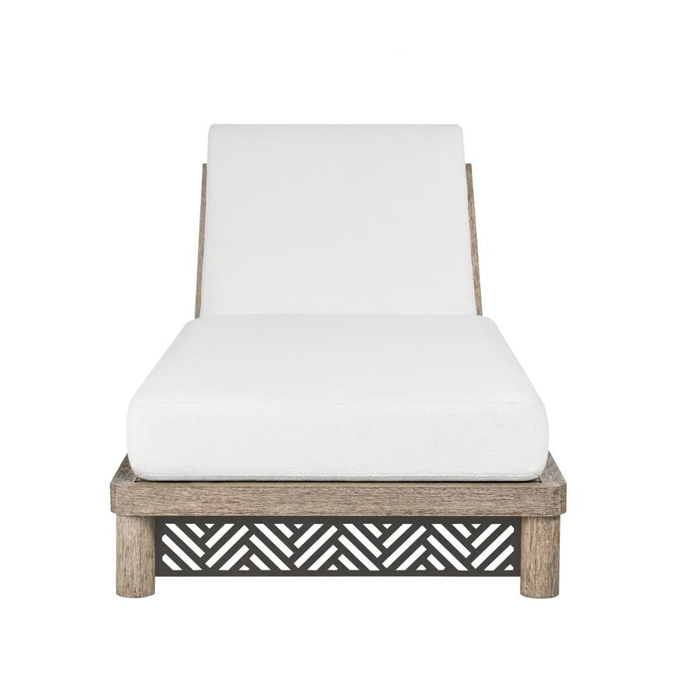 Emoto Outdoor Chaise in Pearl/Aged Bronze