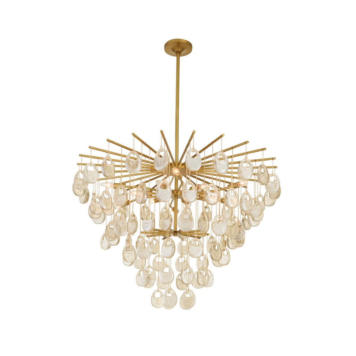 Jacqueline 12 Light Chandelier in Amber/Antique Brass