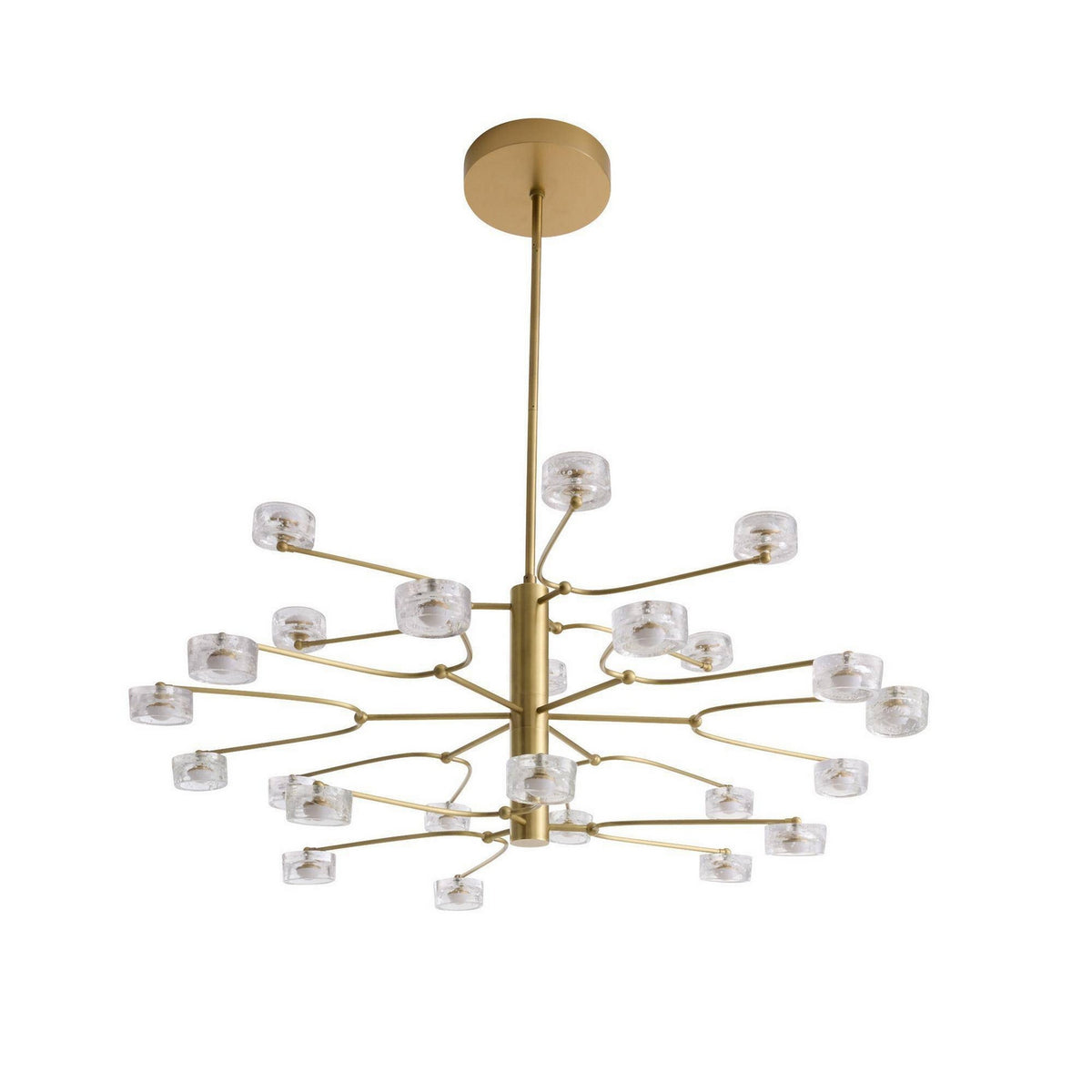 Glacielle LED Chandelier in Clear/Antique Brass